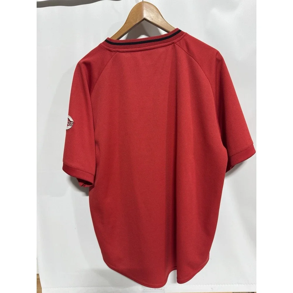 Cincinnati Reds Shirt Mens L/XL Red Black MLB Baseball True Fan Jersey Style Top